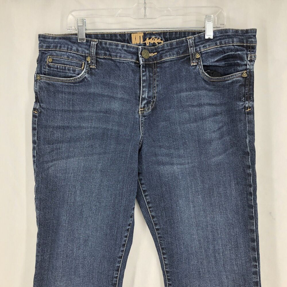 Kut from the Kloth Boyfriend Straight Mid Rise Medium Wash Denim Jeans 16 38x30
